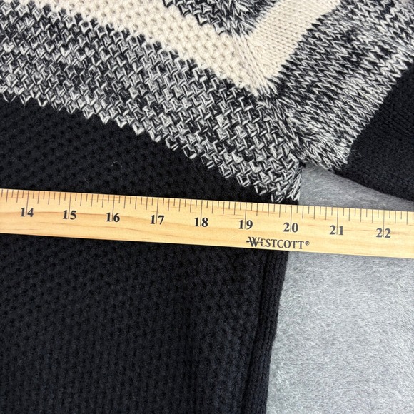 The Slope Men's S Black White Gray Shawl Collar Button Up Knit Sweater Preppy - Picture 9 of 10